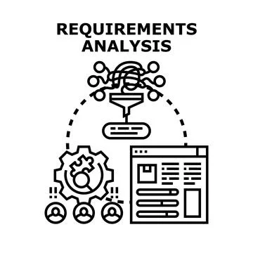 Requirements analysis process for business development Stock Illustration