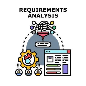 Requirements analysis process for business development Stock Illustration