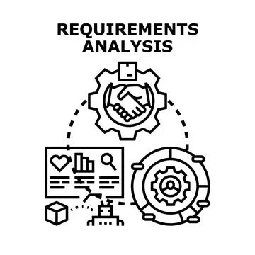 Requirements analysis process planning and data management Stock Illustration