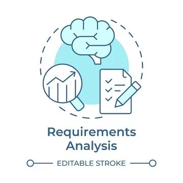 Requirements analysis soft blue concept icon Stock-Illustration