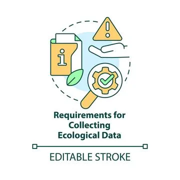 Requirements for collecting ecological data concept icon Illustrazione stock