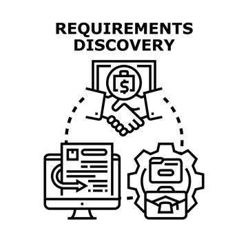 Requirements discovery process for business development and analysis 스톡 일러스트