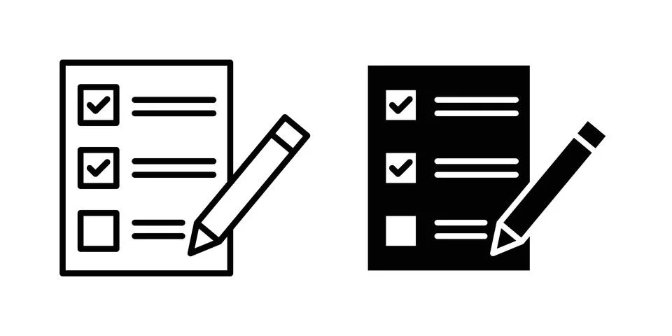 Requirements icon linear versions pack on white background Stock Illustration