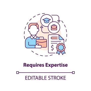 Requires expertise concept icon Stock Illustration
