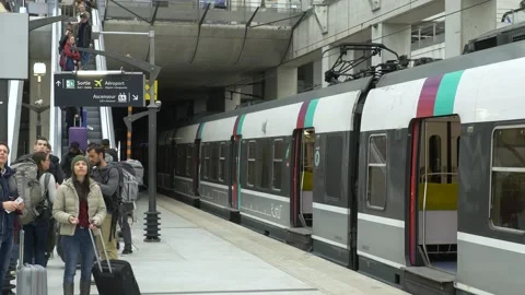 The RER-B Airport Train In Paris, France Stock Footage 158710766