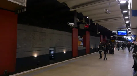 RER train arriving at station - Paris France - HD 4K+ Stock Footage 46013985