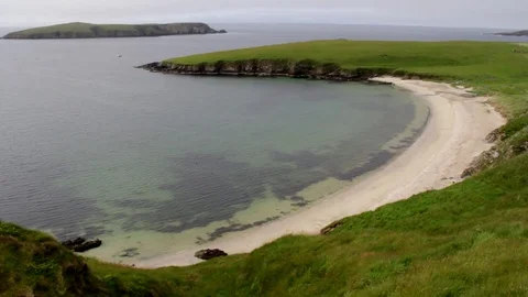 Rerwick Beach in Lerwick, Shetland Islands (Scotland) Stock Footage 84292353