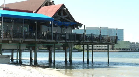 Resaurant on beach Stock Footage 24465640
