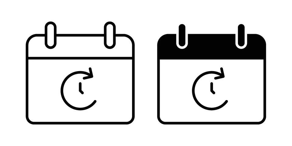 Reschedule icon set, collection of vector icons Stock Illustration