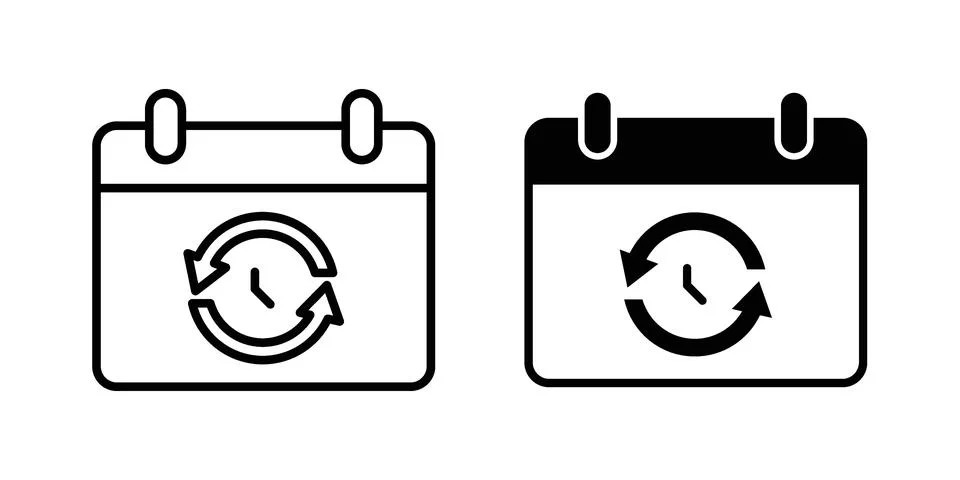 Reschedule icon set. Vector EPS 10 Stock Illustration