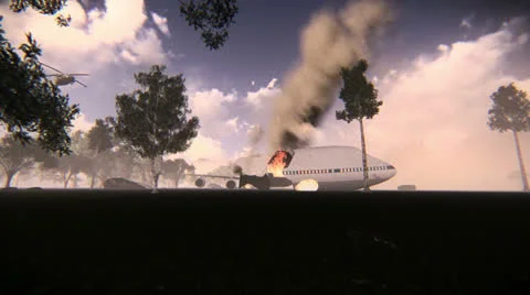 Rescue airplane crash Stock Footage 25334178