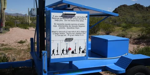 Rescue beacon message translation for migrants in Sonoran desert, 4k Stock Footage 241019712