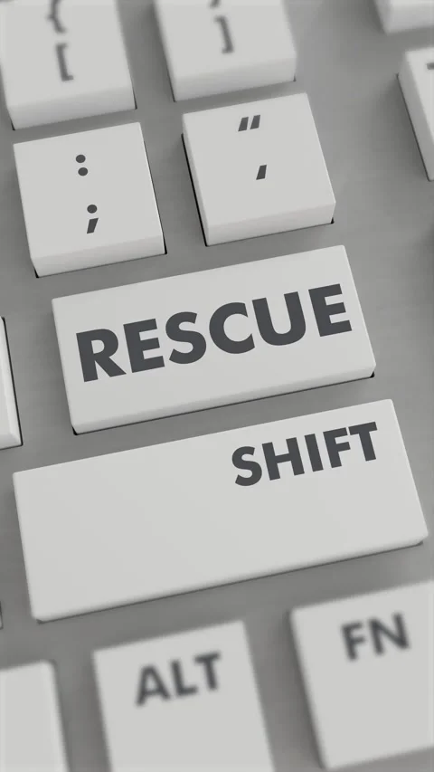 RESCUE BUTTON PRESSING ON KEYBOARD Vertical Video Stock Footage 302441083