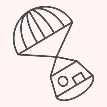 Rescue capsule thin line icon. Space mission complete boat module. Astronomy Ilustración de archivo