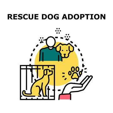 Rescue dog adoption process giving new hope Stock Illustration