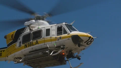 Rescue helicopter in flight Stock Footage 116470099