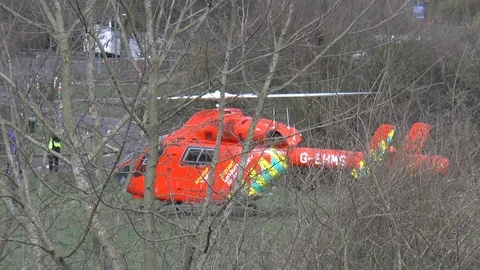 Rescue Helicopter on Ground Stock Footage 127243968