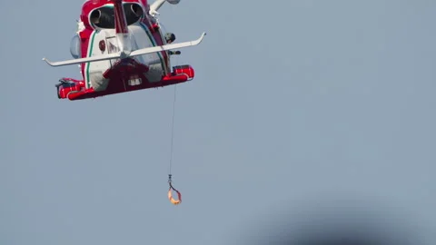 Rescue Helicopter with Hoist in Action Video stock 329673342