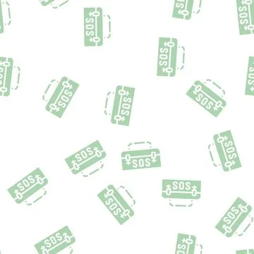 Rescue kit glyph vector seamless pattern flat Stock Illustration