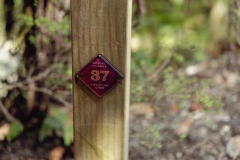 Rescue Number Location Code Trail Marker Stock Photos