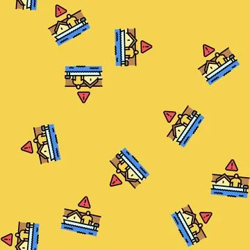 Rescue operation hurricane disaster vector seamless pattern Illustrazione stock
