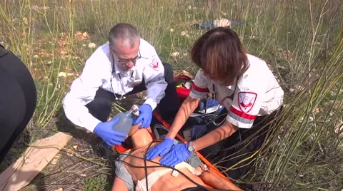 Rescue paramedic team Stock Footage 48392074