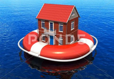 Rescue of real estate concept Stock Illustration