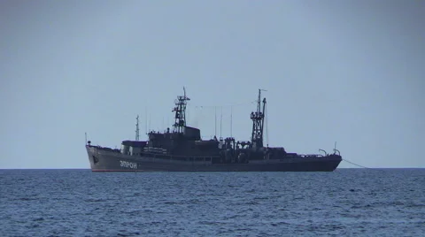 Rescue ship EPRON of Russian Navy is preparing to lift the sunken ship. Stock Footage 48804923