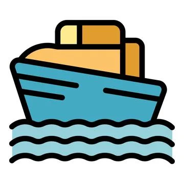 Rescue ship icon vector flat Stock Illustration