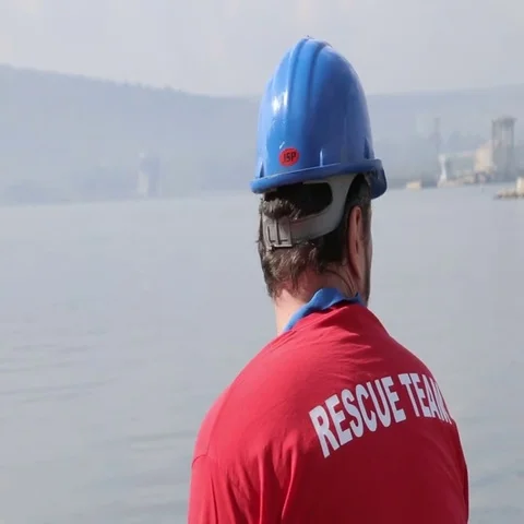 Rescue team waiting to save people in action Stockbeeldmateriaal 69548384