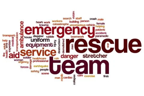 Rescue team word cloud concept Stock Illustration