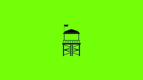 Rescue tower icon animation Stock Footage 157503746