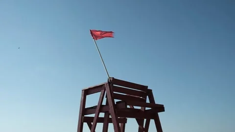 Rescue tower by the sea Video stock 137196852