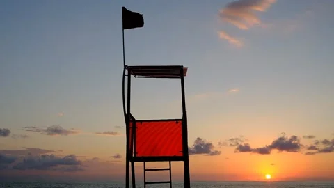 Rescue tower by the sea Stock Footage 137205169