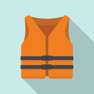 Rescue vest icon flat vector. Safety jacket Illustrazione stock