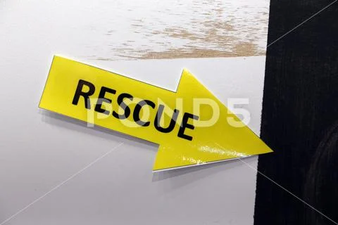 Rescue warning arrow. Danger sign. Caution sign Stock Image #231726686