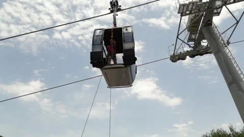 Rescue work on the cable car. Stock Footage 313028035