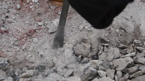 Rescue workers are using tools to break concrete from the earthquake Stock Footage 248238011