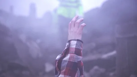 Rescue workers save a person during a natural disaster Stock Footage 97955258