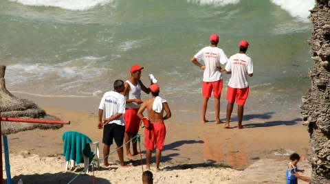Rescuers on the beach Video stock 778201