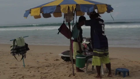 Rescuers on the shore Stock Footage 73164131