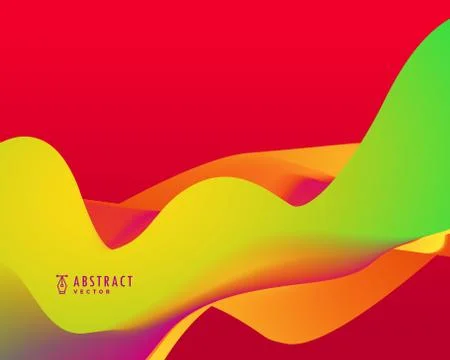 Resd background with bright colors wave Stock Illustration