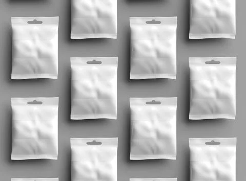 Resealable zip-lock bag with window and hanging hole on light background Stock Illustration