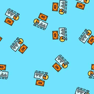 Research advertising vector seamless pattern Stock Illustration