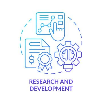 Research and development blue gradient concept icon Stock Illustration