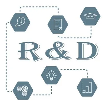 Research and development concept. Illustrazione stock