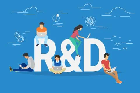 Research and development concept illustration of business people Illustrazione stock