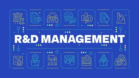 Research and development management blue word concept 库存插图