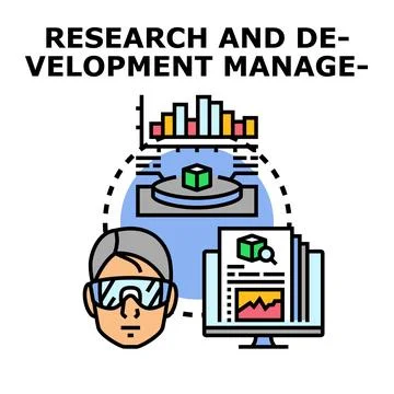 Research and development management creating innovative solutions Stock Illustration