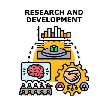 Research and development process combining innovation and teamwork Illustrazione stock